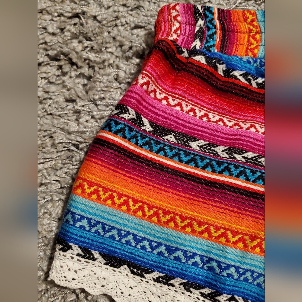 Multicolored Aztec Printed Shorts - Picture 3 of 4